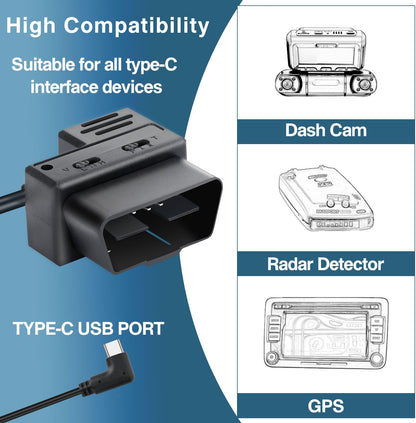 Mini-USB Dash Cam Hardwire Kit