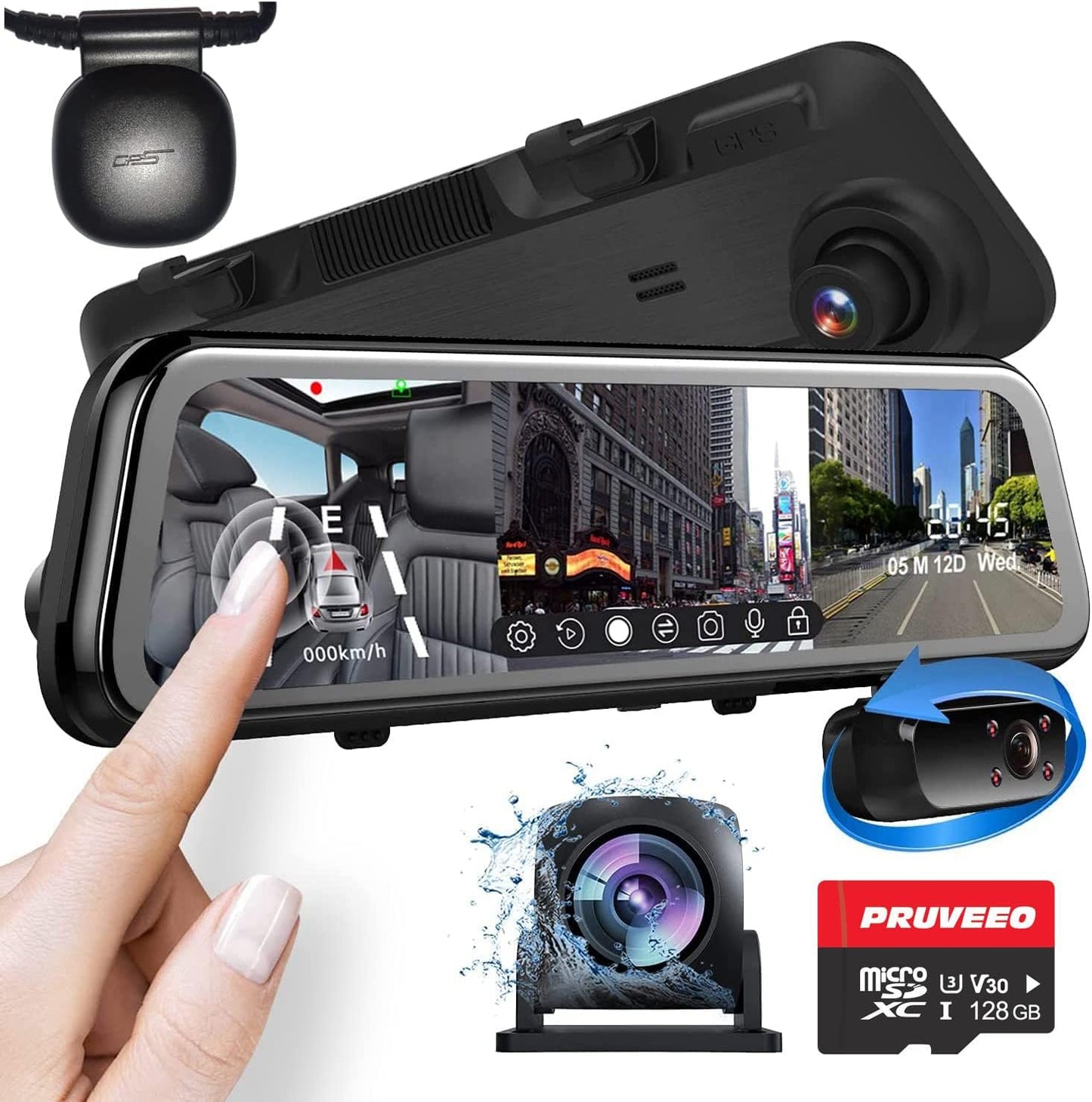 J30-128GB Mirror Dash Cam